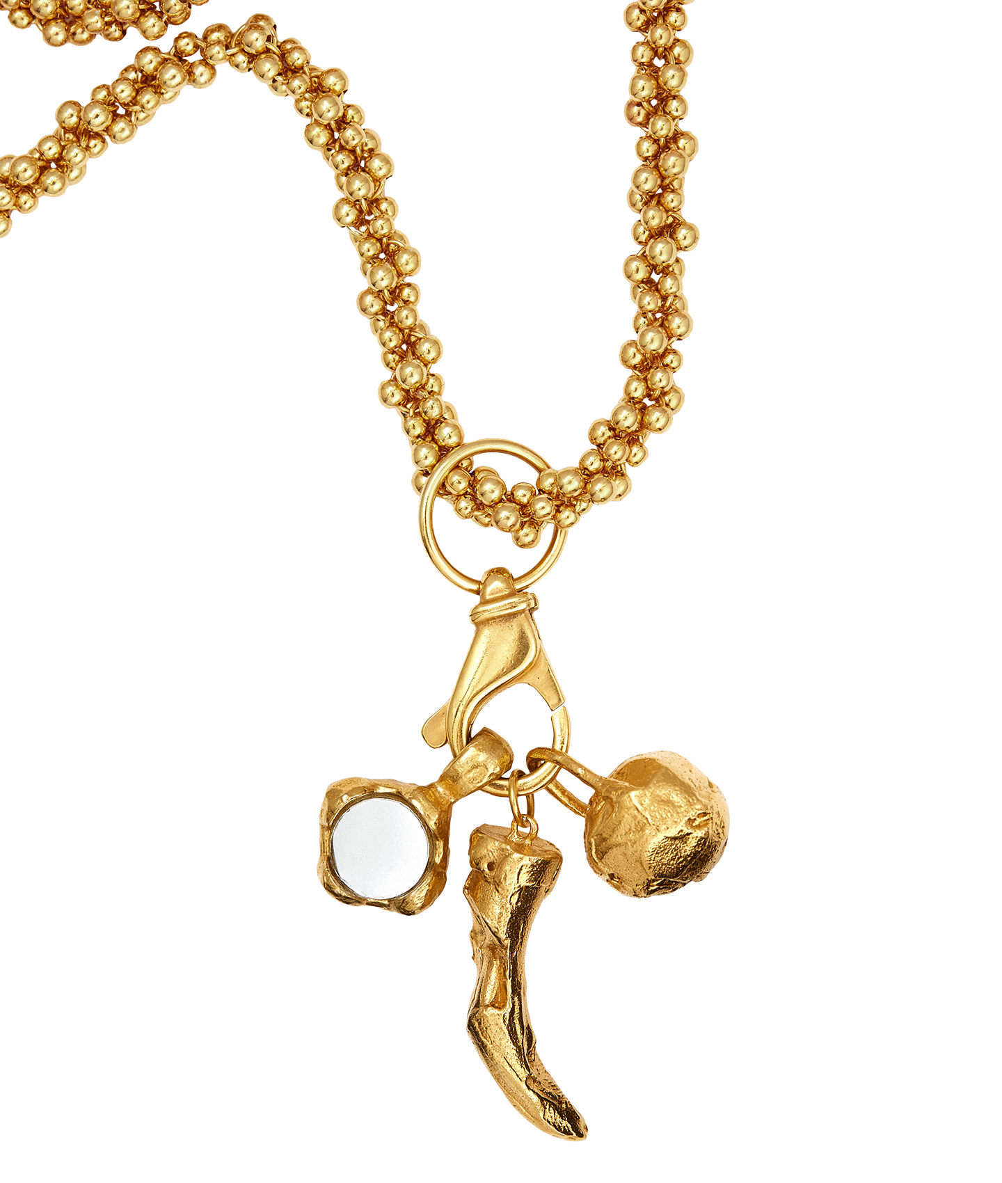 Alighieri Gold Necklace Feline of Trio Detail