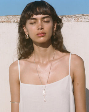 Model wearing Alighieri Silver Earrings Gilded Crustacean
