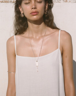 Model wearing Alighieri Silver Bangle Nostalgia