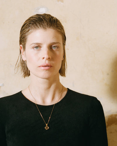 Model wearing Alighieri Gold Necklace Pool of Confidence