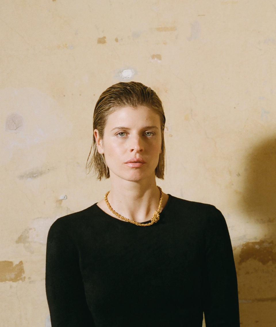 Model wearing Gold Necklace Alighieri Twist of Fate