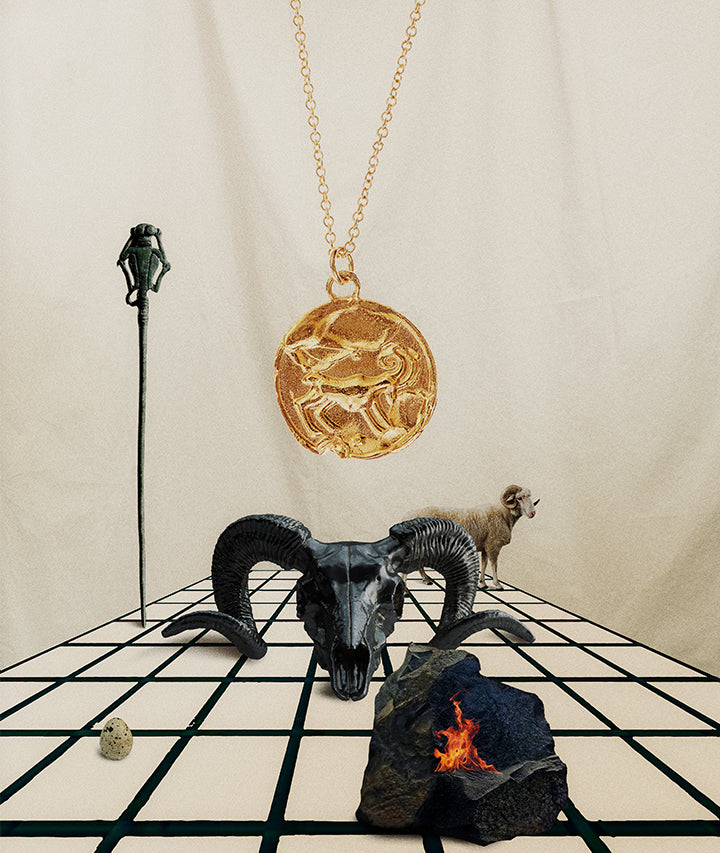 Aries Necklace | 9k Gold Zodiac Pendant | Alighieri