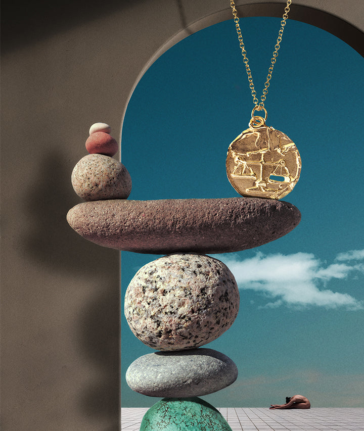 Libra Necklace | 24k Gold-Plated Zodiac Pendant | Alighieri
