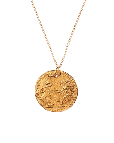 Alighieri signature gold leone medallion medium coin necklace