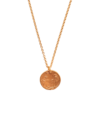 Baby Lion Cub Necklace 24k Gold-Plated Coin Alighieri