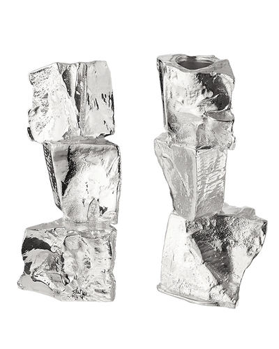 The Totemic Devotion Candlestick Set // Silver