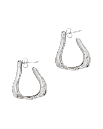 Alighieri sterling silver textured link of wanderlust hoop earrings