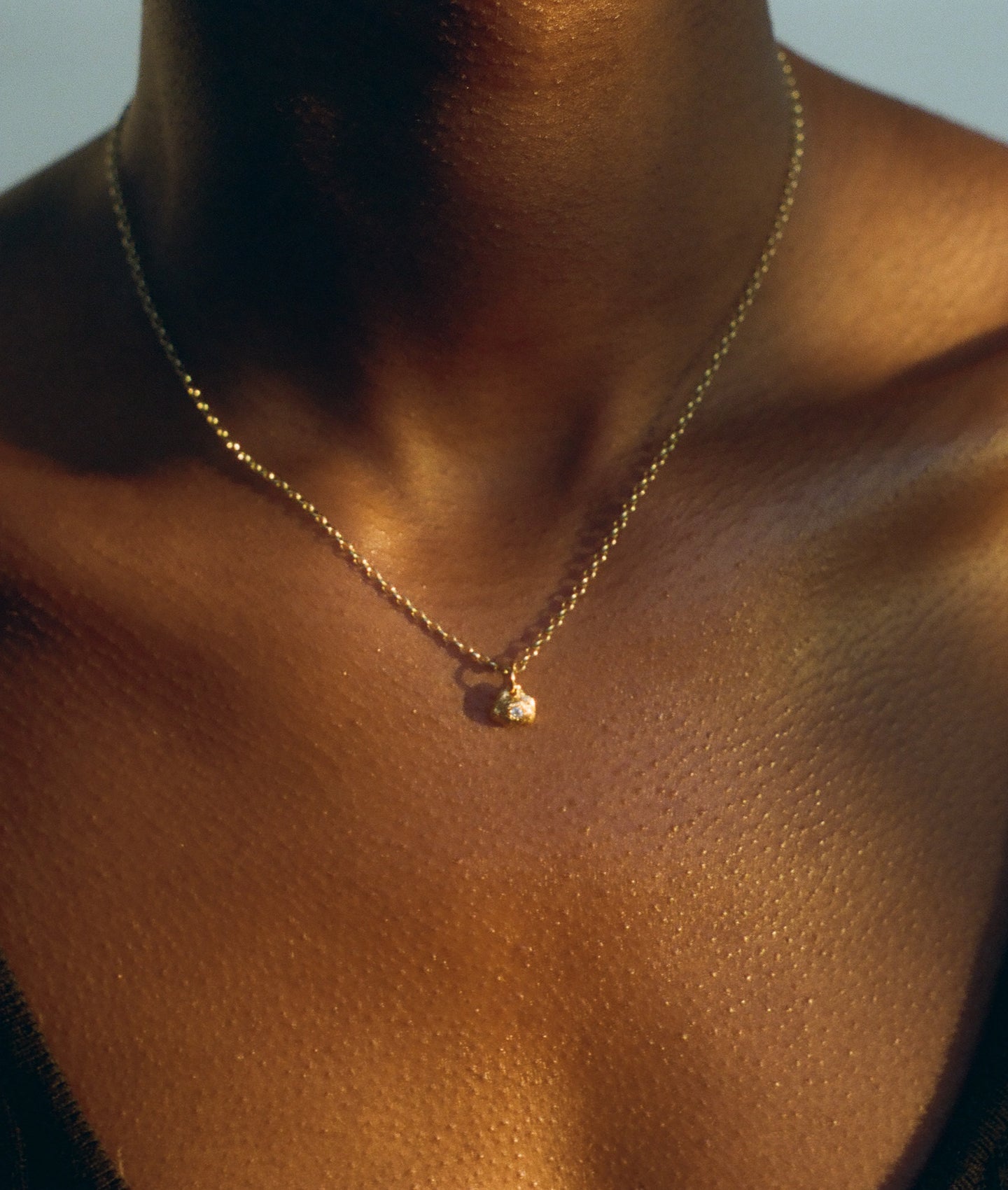 Model wearing Alighieri Flash of Lightning Gold Diamond Necklace