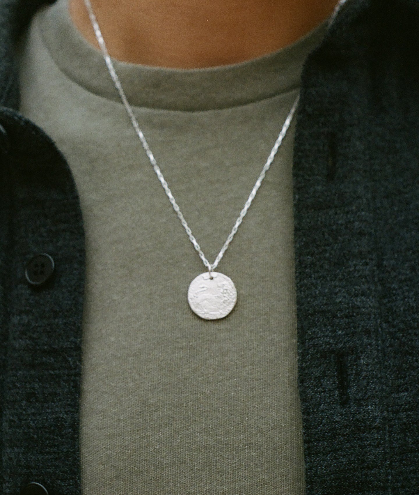 The Medium Snow Lion Medallion // Box Chain