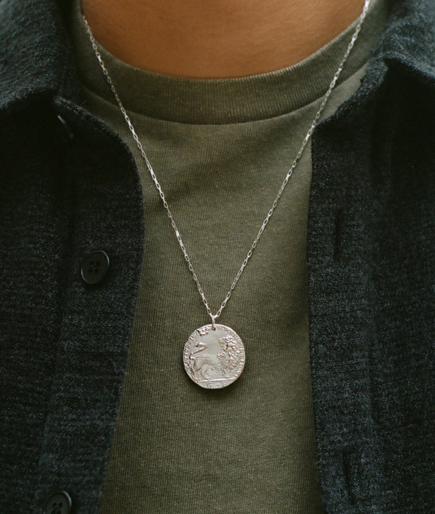 The Snow Lion Medallion // Box Chain
