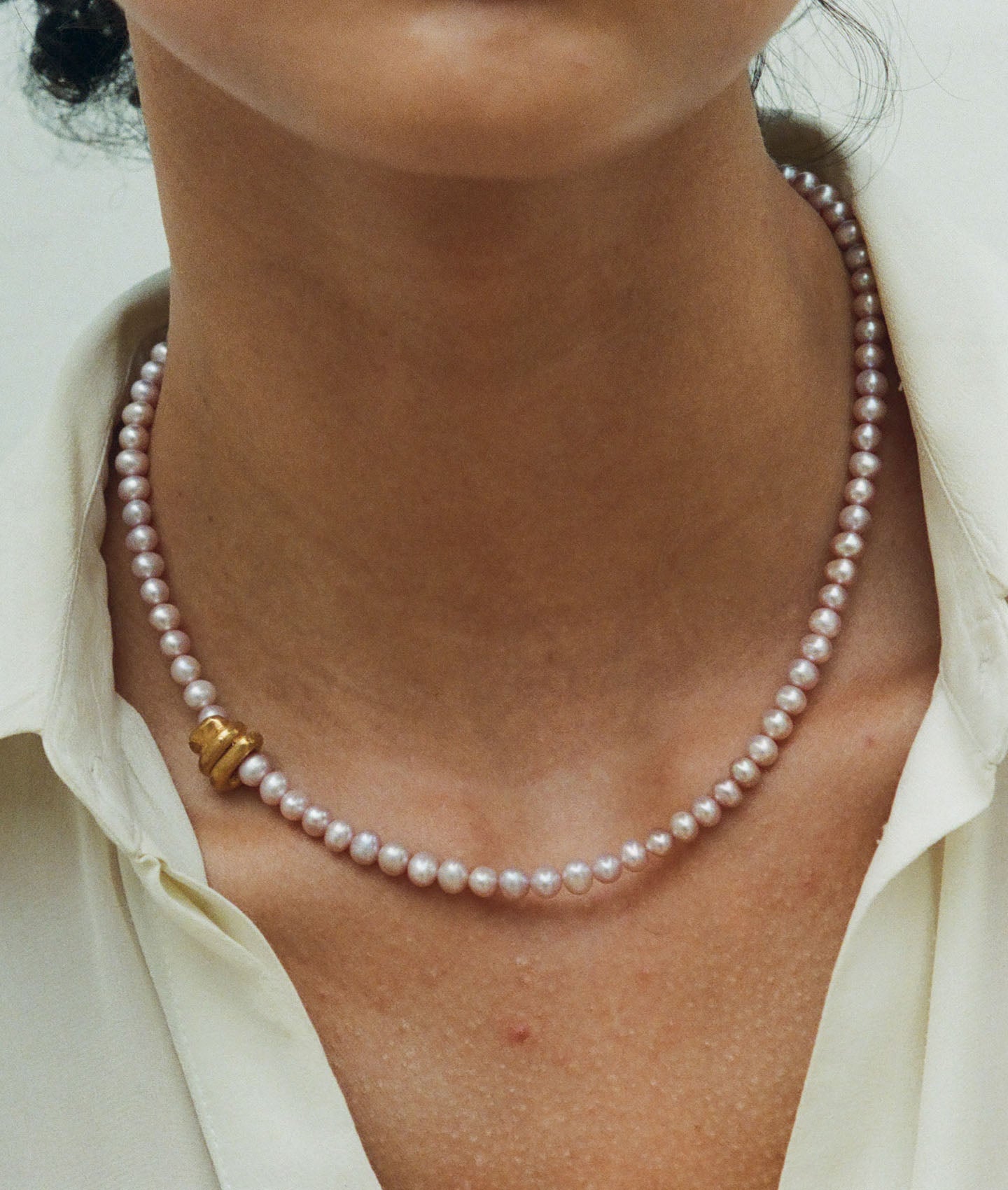 The Celestial Raindrop Pink Pearl Necklace