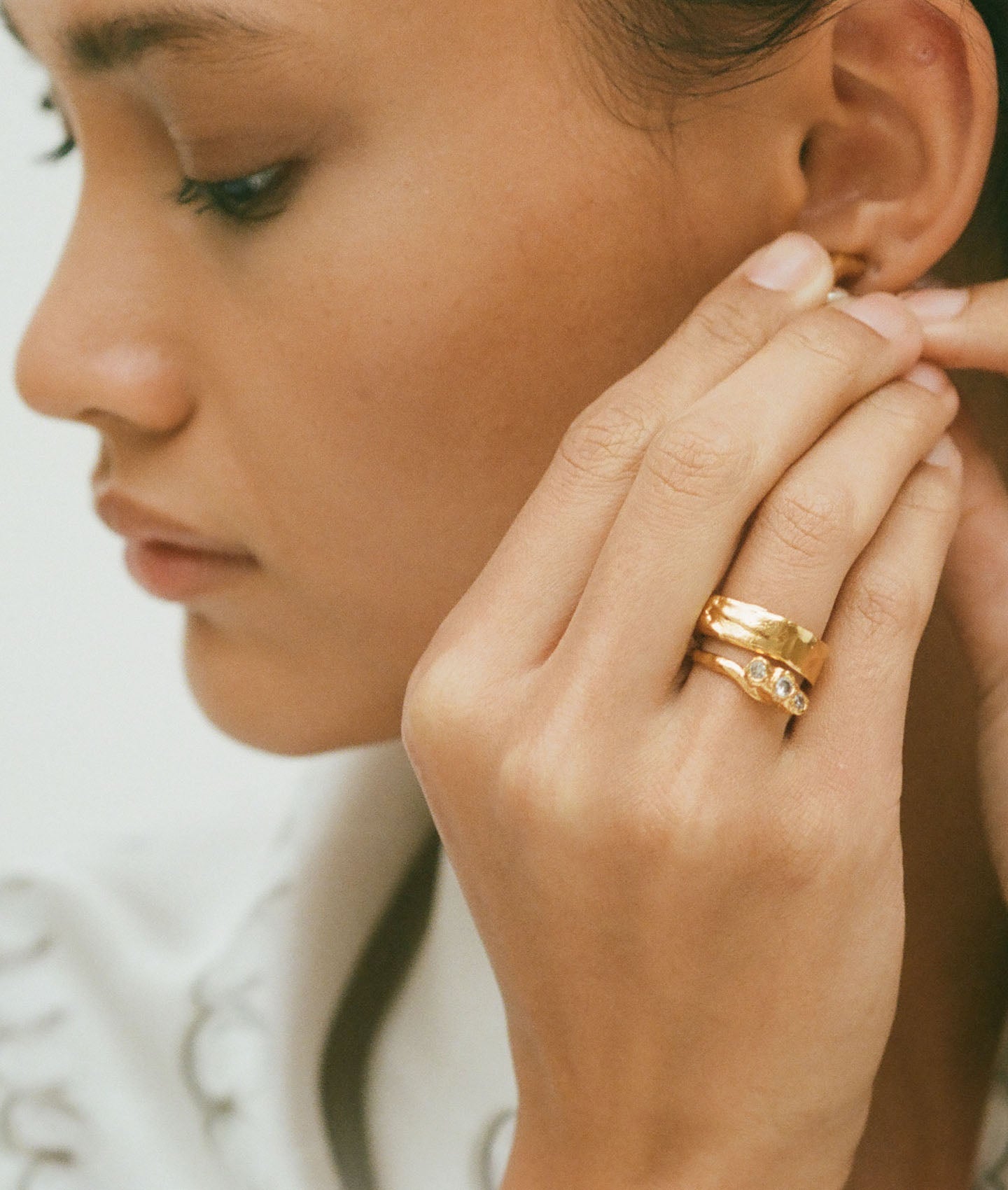 The Trio of Diamond Sparks Gold Eternity Ring