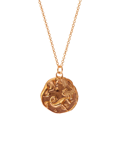 Alighieri Gold Capricorn Zodiac Necklace Medallion