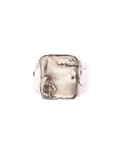 alighieri men's jewellery sterling silver textured signet ring
