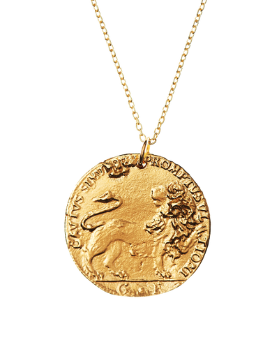 Alighieri Il Leone Medallion gold coin necklace