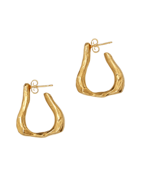 Alighieri gold plated textured link of wanderlust hoop earrings
