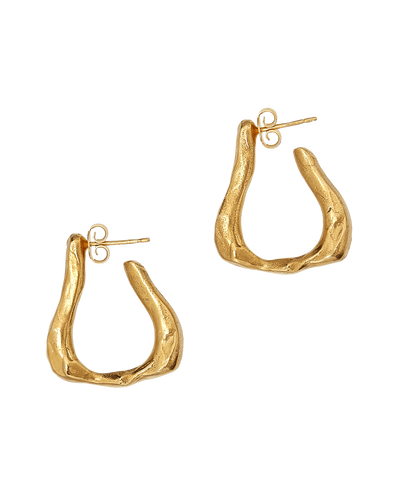 Alighieri gold plated textured link of wanderlust hoop earrings