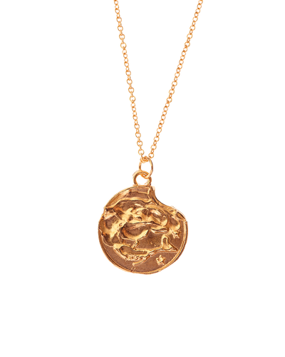 Alighieri Gold Plated Pisces Zodiac Necklace Medallion