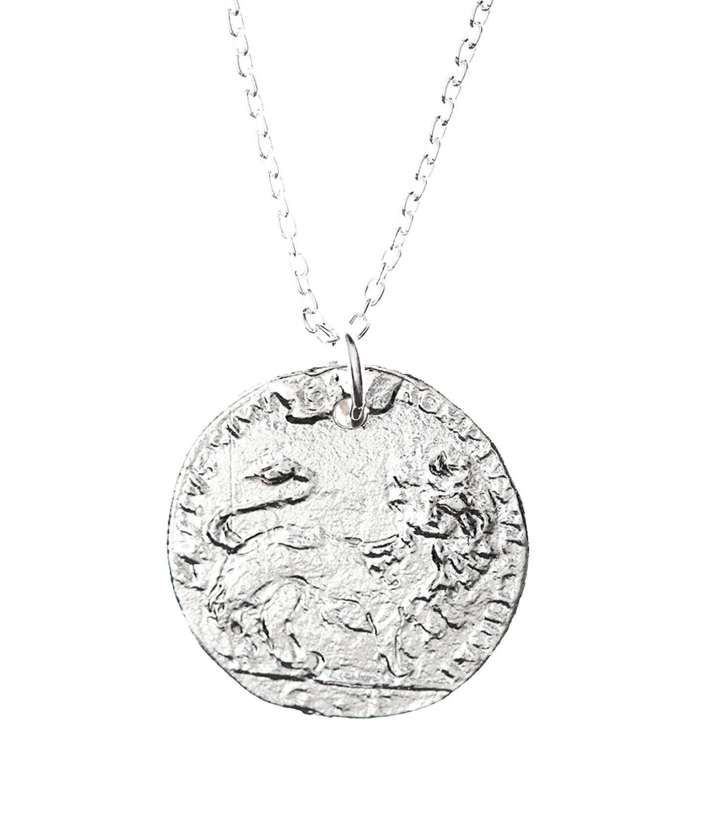 Silver medallion online necklace