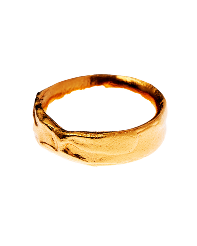 alighieri men's jewellery gold plated textured ring band