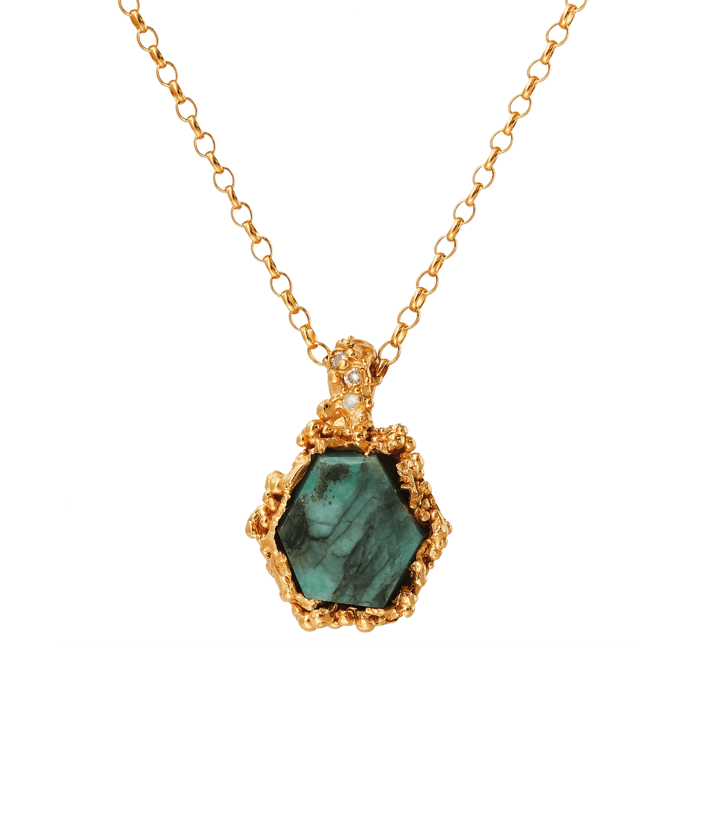 The Call of the Homeland Emerald and Diamond Necklace