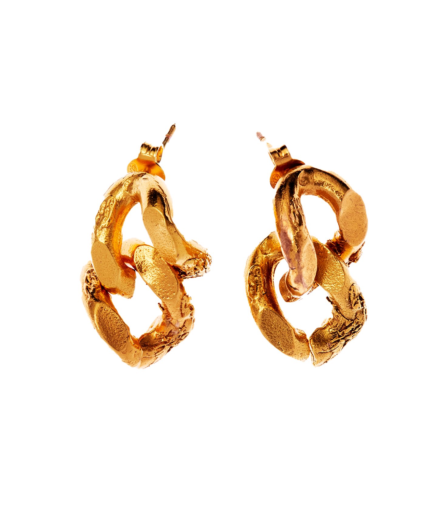 The Fractured Link Earrings | 24kt Gold-Plated | Alighieri Jewellery