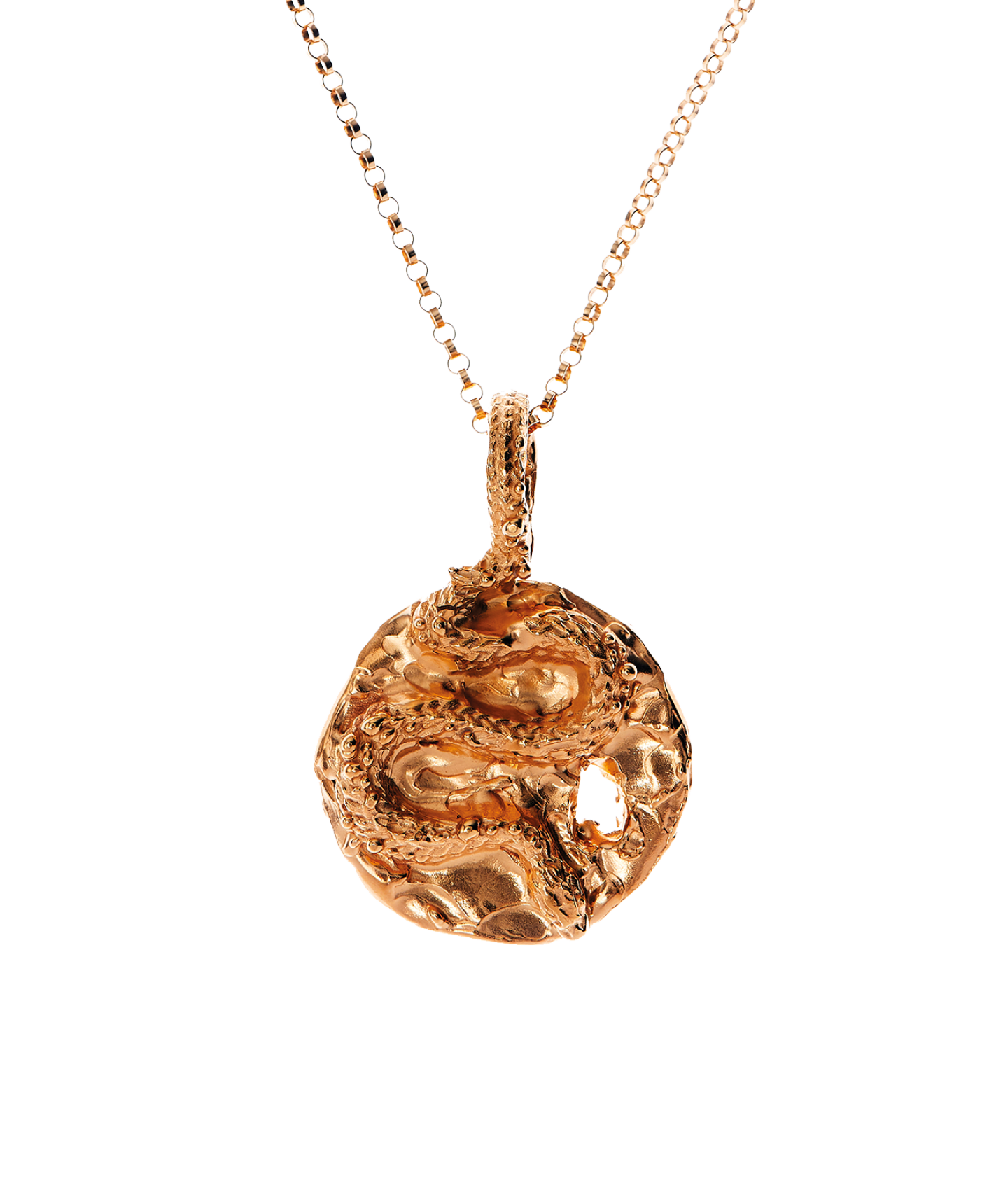 Alighieri Medusa Necklace Coiled Snake Motif Gold Medallion