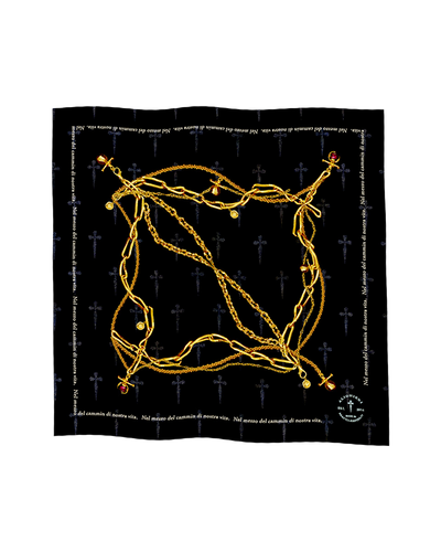 Alighieri Silk Pocket Square chain motif